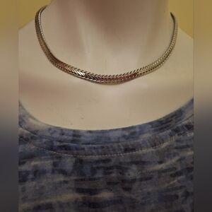 Fifth Avenue Collection Silver Tone  Foxtail 16" Choker Necklace New With Tags